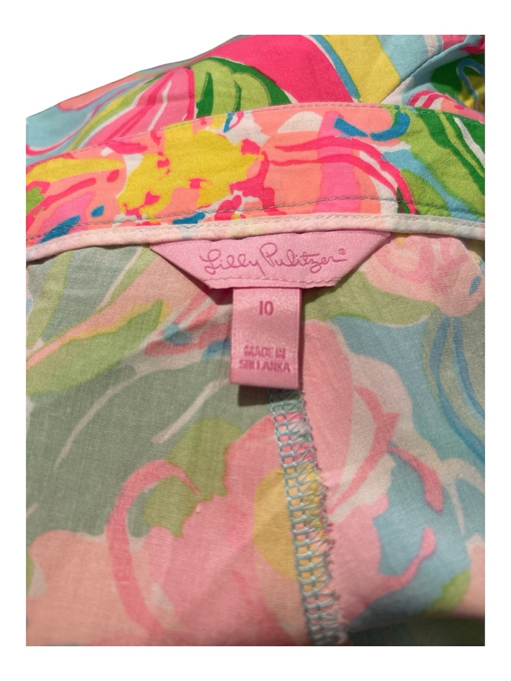 Lilly Pulitzer Coral Pink Floral High-Waist Shorts - Picture 3 of 3